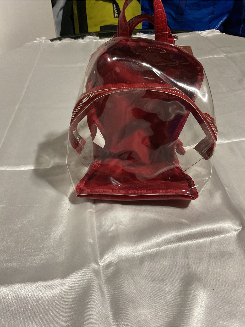 Time And Tru Clear Backpack With Red Interior Trim